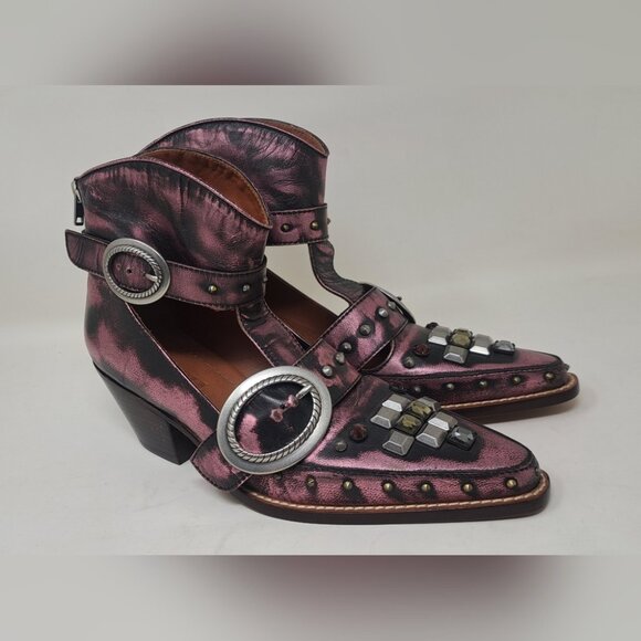 NEW Coach Womens Cut Out Western Creeper Boots Bootie Metallic Purple Size 7 'US - Picture 3 of 14